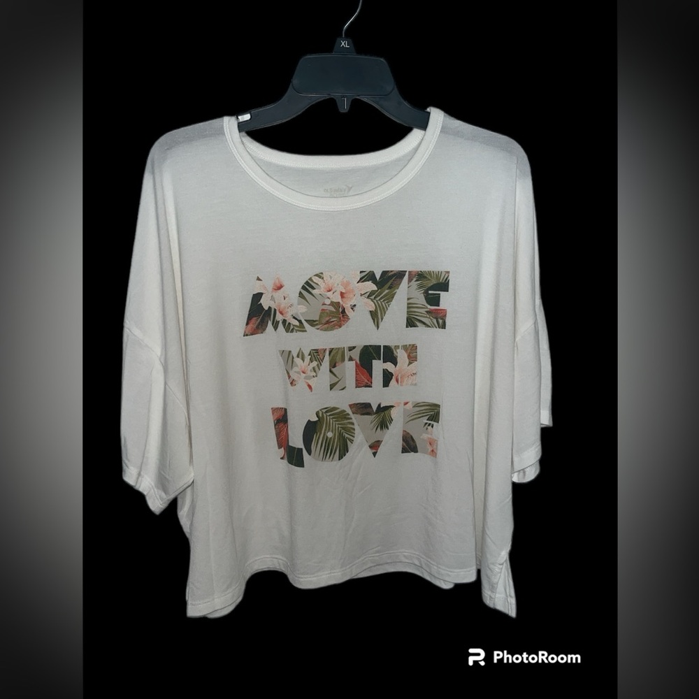 LIKE NEW Old Navy Active “Move With Love” Cropped Floral Tee - Sz XL